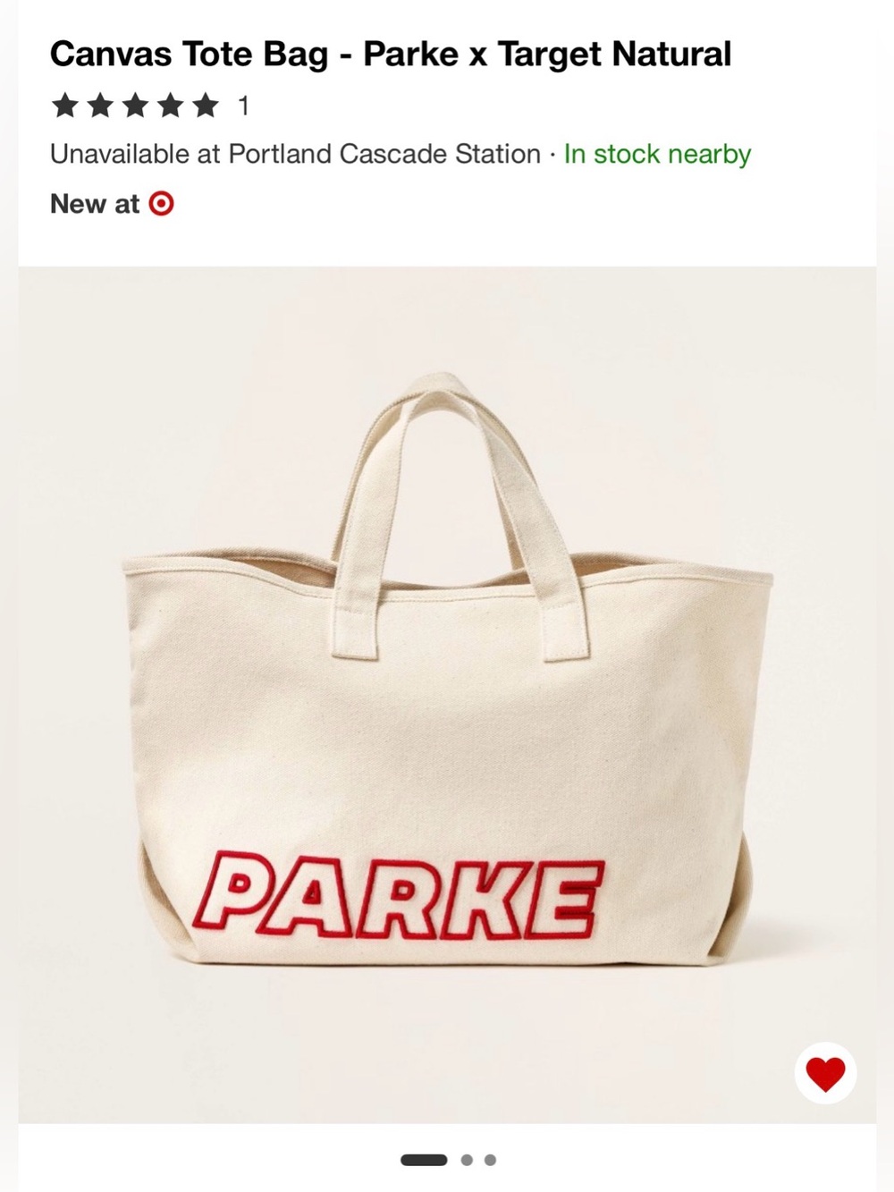 Canvas Tote Bag from Parke x Target